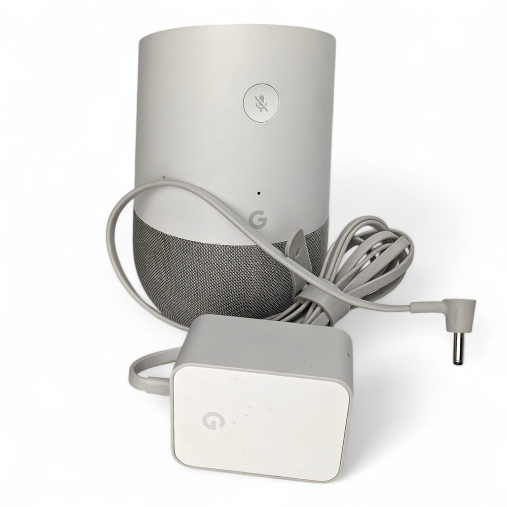 Google Home Smart Speaker Google Assistant Bluetooth Gray w/ Power Cord WORKS !