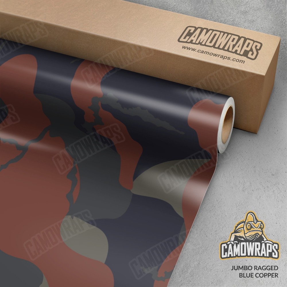 Jumbo Ragged Blue Copper Camo Vinyl Wrap | Durable Cast Decal Film