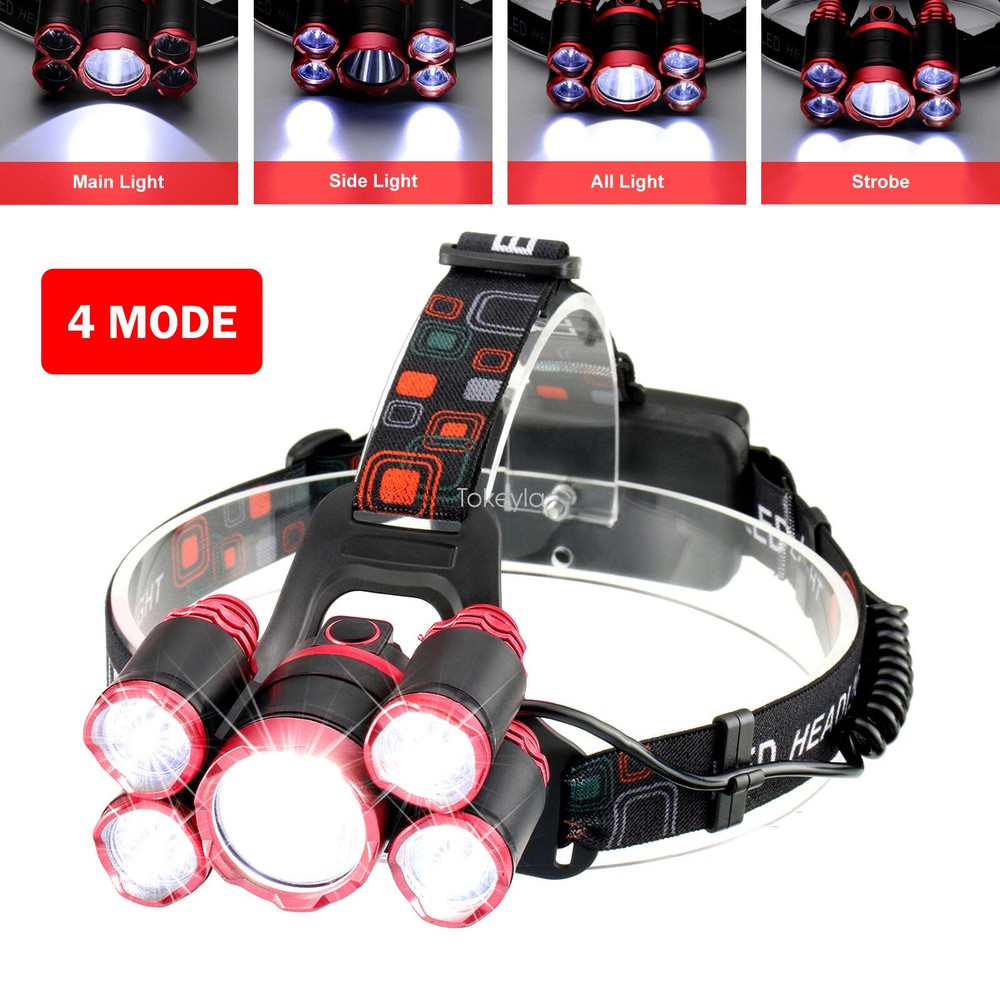 990000LM Super Bright LED Headlamp USB Rechargeable Torch Waterproof Headlight