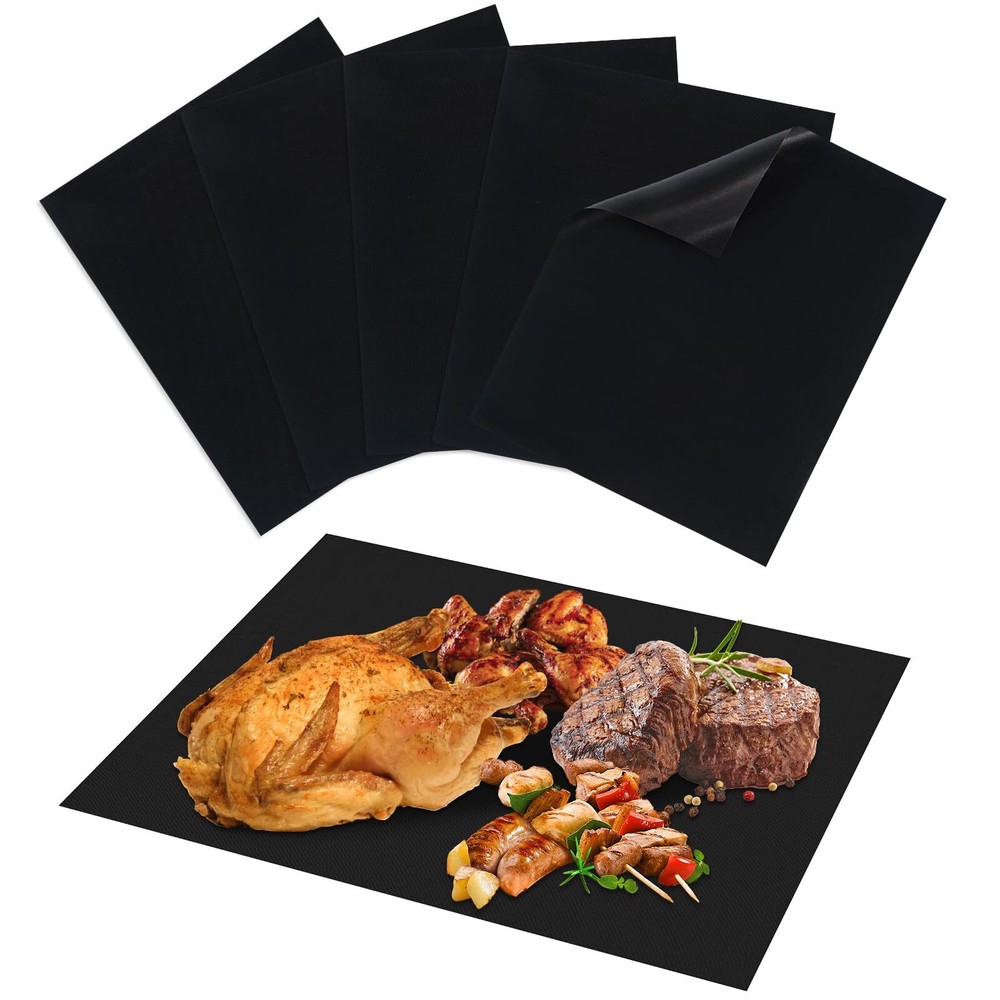 Eisinly Grill Mats for Outdoor Grill, Set of 6 Reusable Baking Mat Non Stick Hea