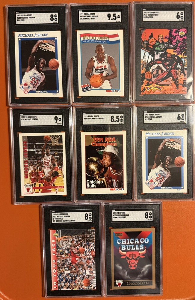 Michael Jordan SGC Graded Lot Of 8 Cards Rare SGC