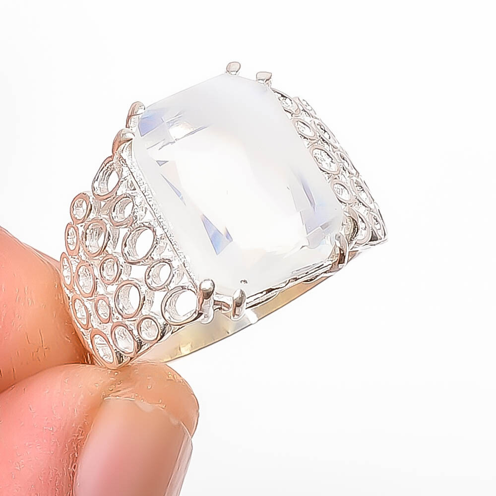 Milky Opal 925 Sterling Silver Handmade Ring 6 R7644-4