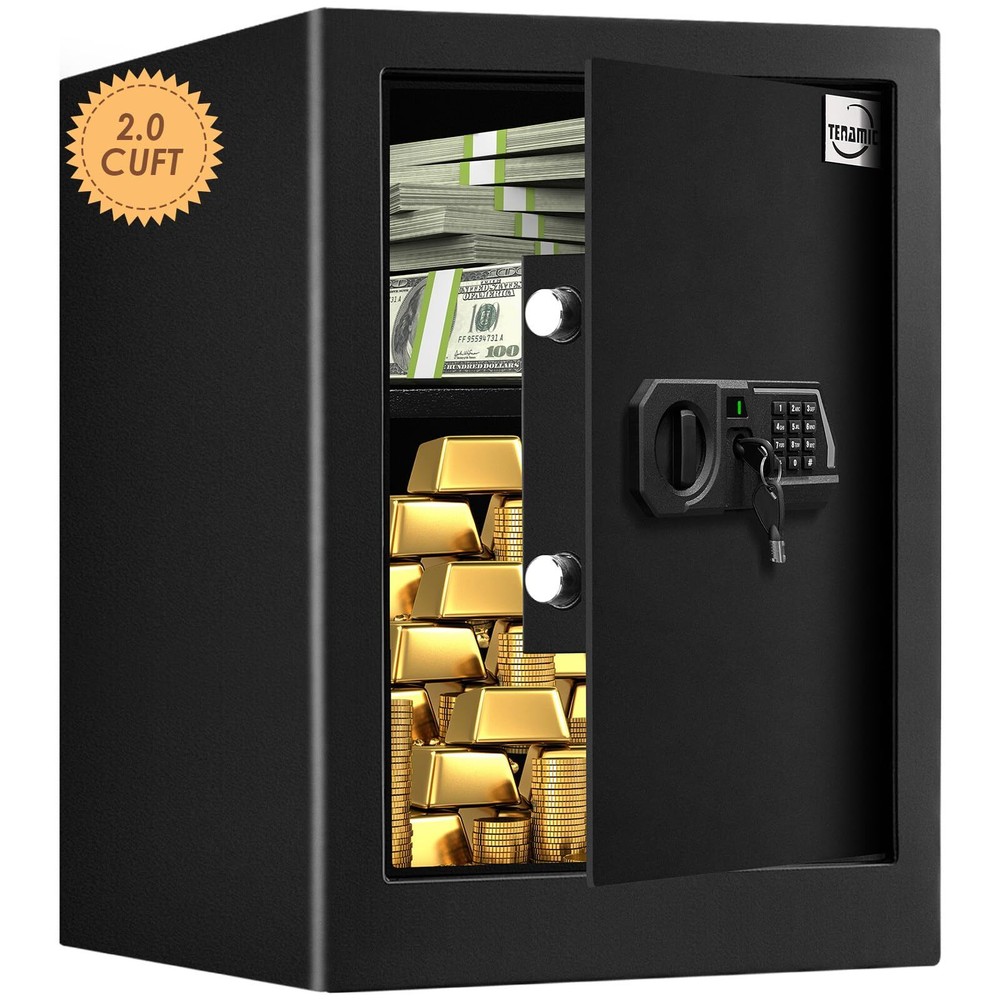 Fireproof Digital Safe 2 Cu Ft with LED Light and Keypad for Home Office Security