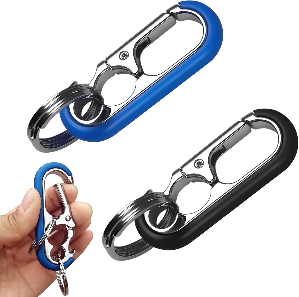 Men's Quick-Release Zinc Alloy Keychain with Bottle Opener & 2 Rings
