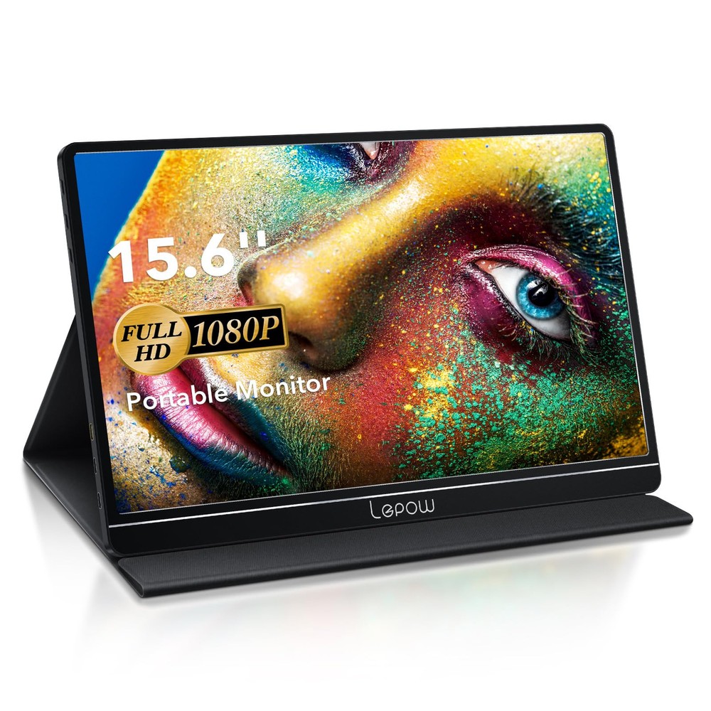 Portable Monitor 15.6 Inch, FHD 1080P USB-C HDMI Gaming Ultra-Slim IPS Displa...