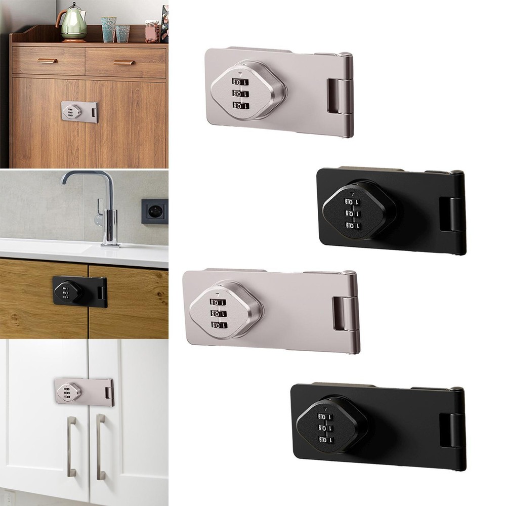 Mechanical Password Lock Household Password Lock Sliding Buckle Hasp Locks-image