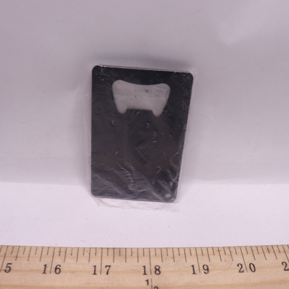 Stainless Steel Black Credit Card Bottle Opener Convenient 3.38