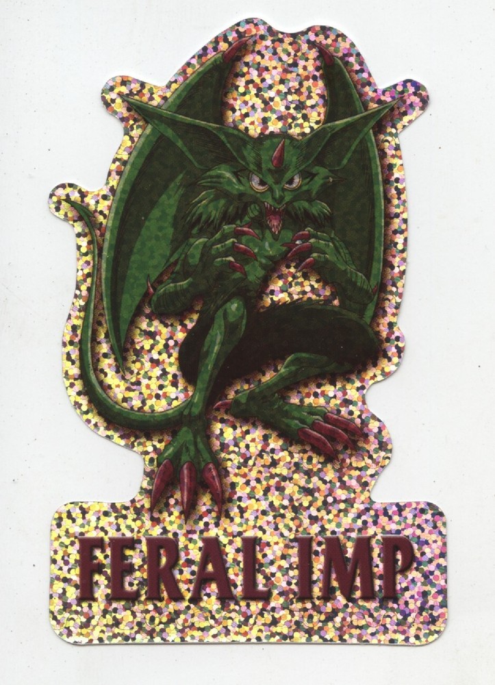 1990's Yugioh Sandylion Feral Imp Prismatic Vending Machine Sticker 4