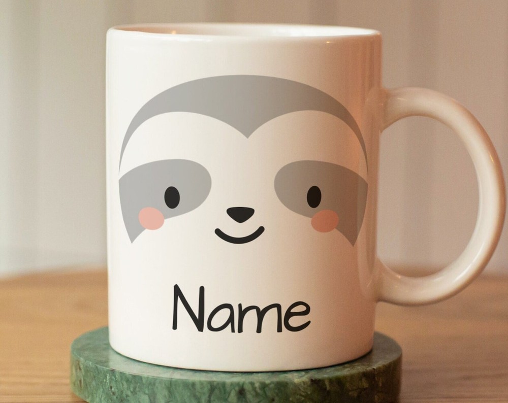 Custom Sloth Mug with Name - Kids' Personalized Cup Gift-image