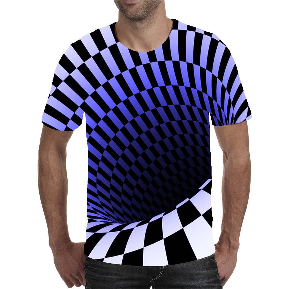 Men's Multicolor 3D Digital Print T-shirt Men Casual T-shirt