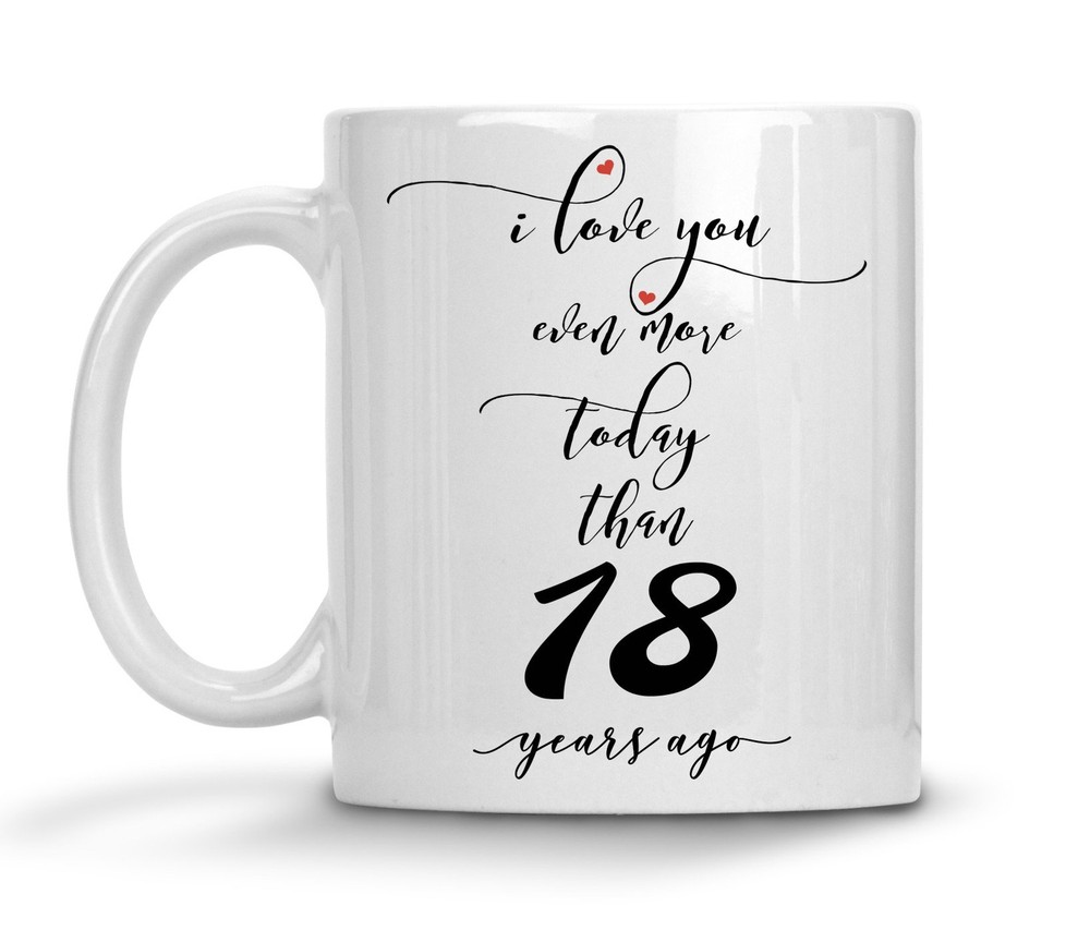 18th Wedding Anniversary Gift For Him Personalized Anniversary Mug 18th
