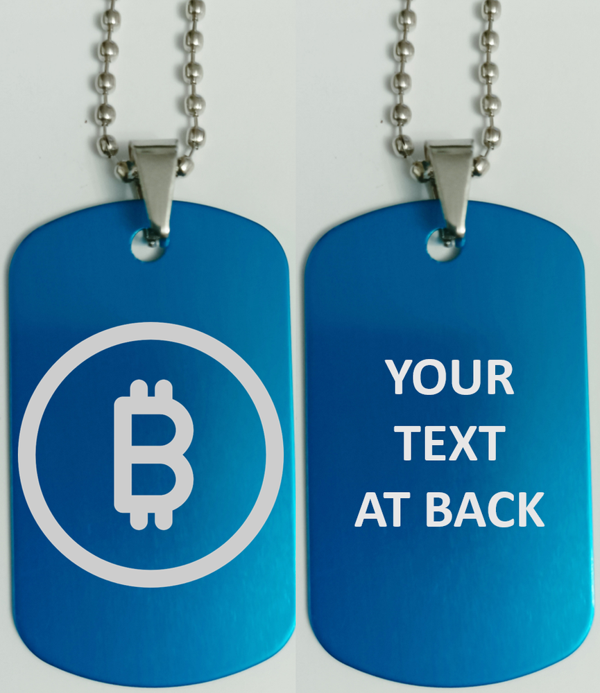 Bitcoin Military Army Dog Tag Mens Necklace & Keychain Crypto Gift-image