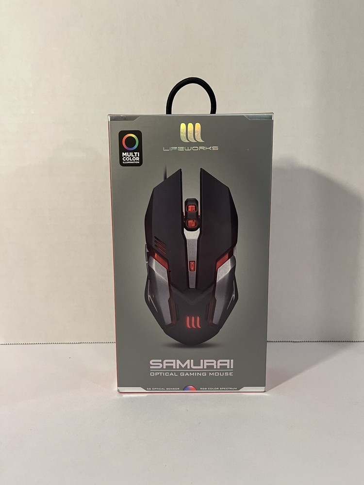 Lifeworks Samurai Multi-Color Optical Gaming Mouse LW-BL-GM1000B New Sealed