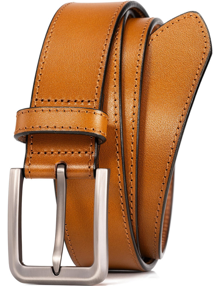 Men's 35mm Dress Casual Belt,100% Italian Real Solid Genuine Leather