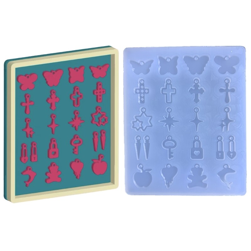 Multiple Styles Earrings Keychain Resin Silicone Mold for DIY Craft Jewelry Tool
