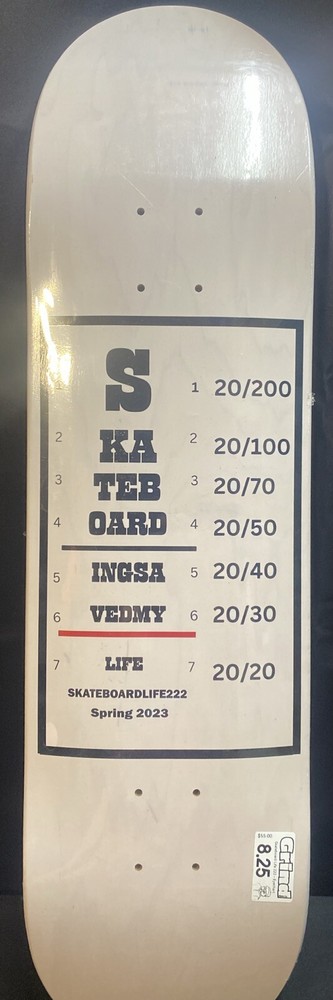 Skateboard Deck Skateboarding Saved My Life Sealed White 31.5