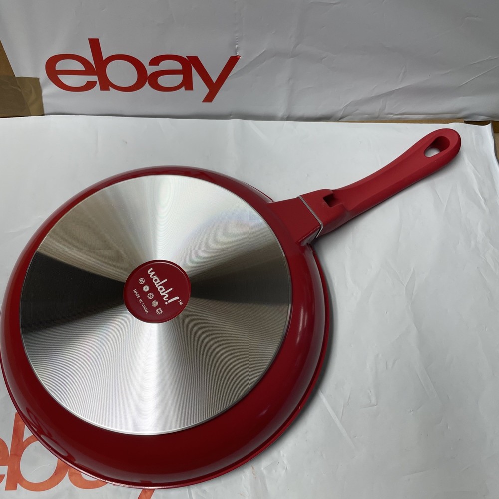 Walah 10.5-Inch Ceramic Grill Pan Set of 2 Red Nonstick Cookware W88