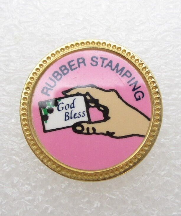Rubber Stamping God Bless Lapel Pin (C587)