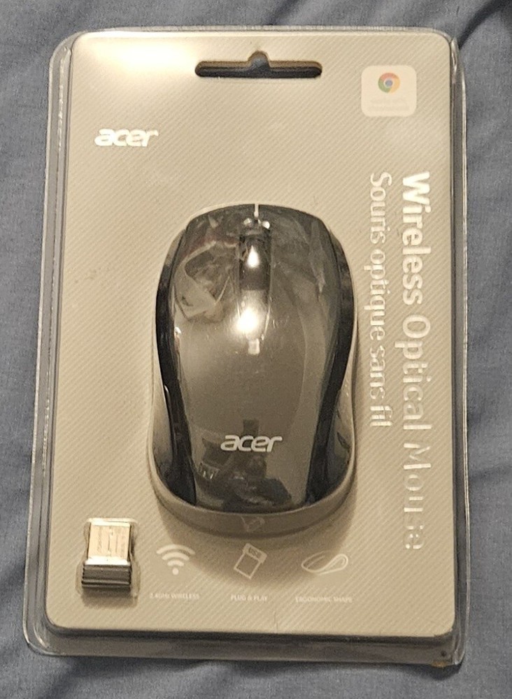 Acer AMR800 Wireless Optical Mouse - Brand New, Sleek Black Design for Enhanced Productivity