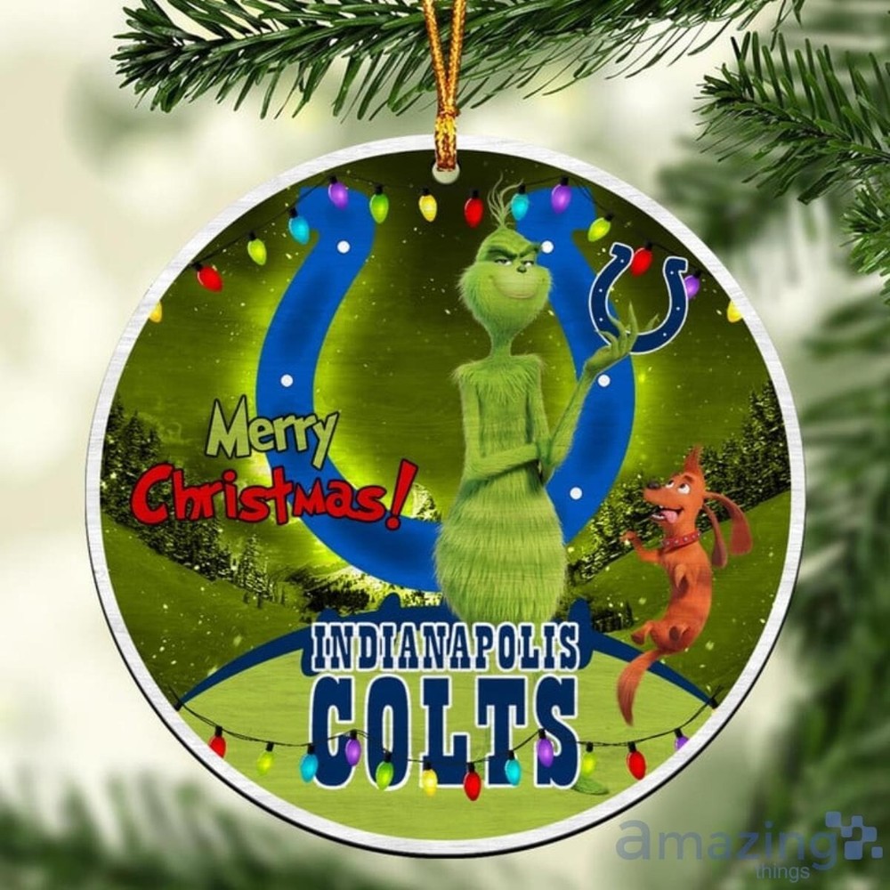 Custom Grinch Indianapolis Colts Football Team Christmas Ornament Gift