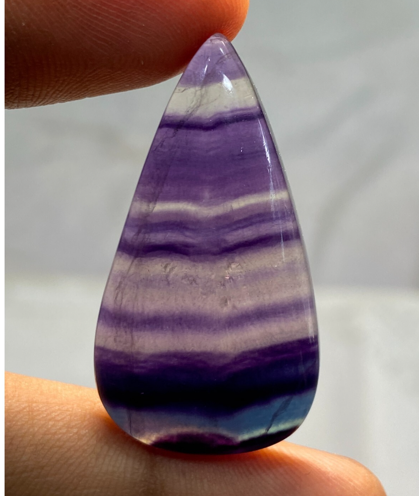 Rainbow Fluorite Cabochon Loose gemstone Pear Jewelry Purpose 58.80Ct. 39x22x7mm
