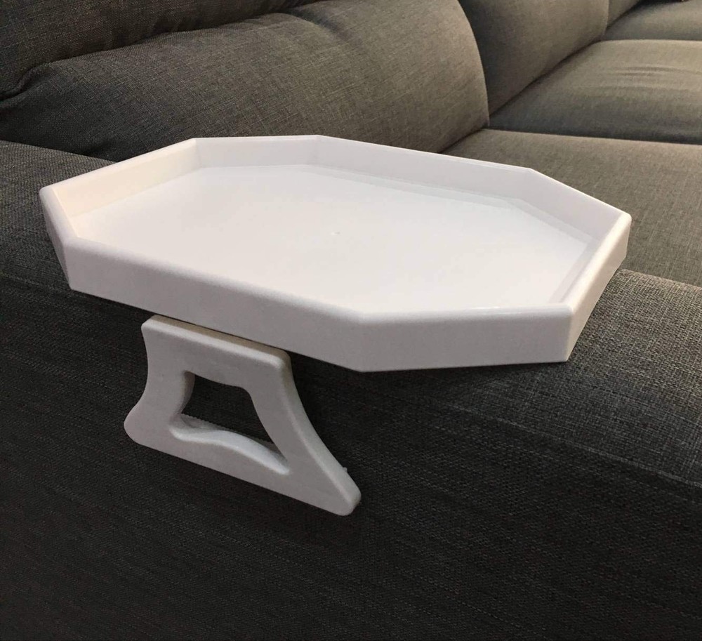 Sofa Arm Clip Table for Drinks Remote Control and Snacks Holder