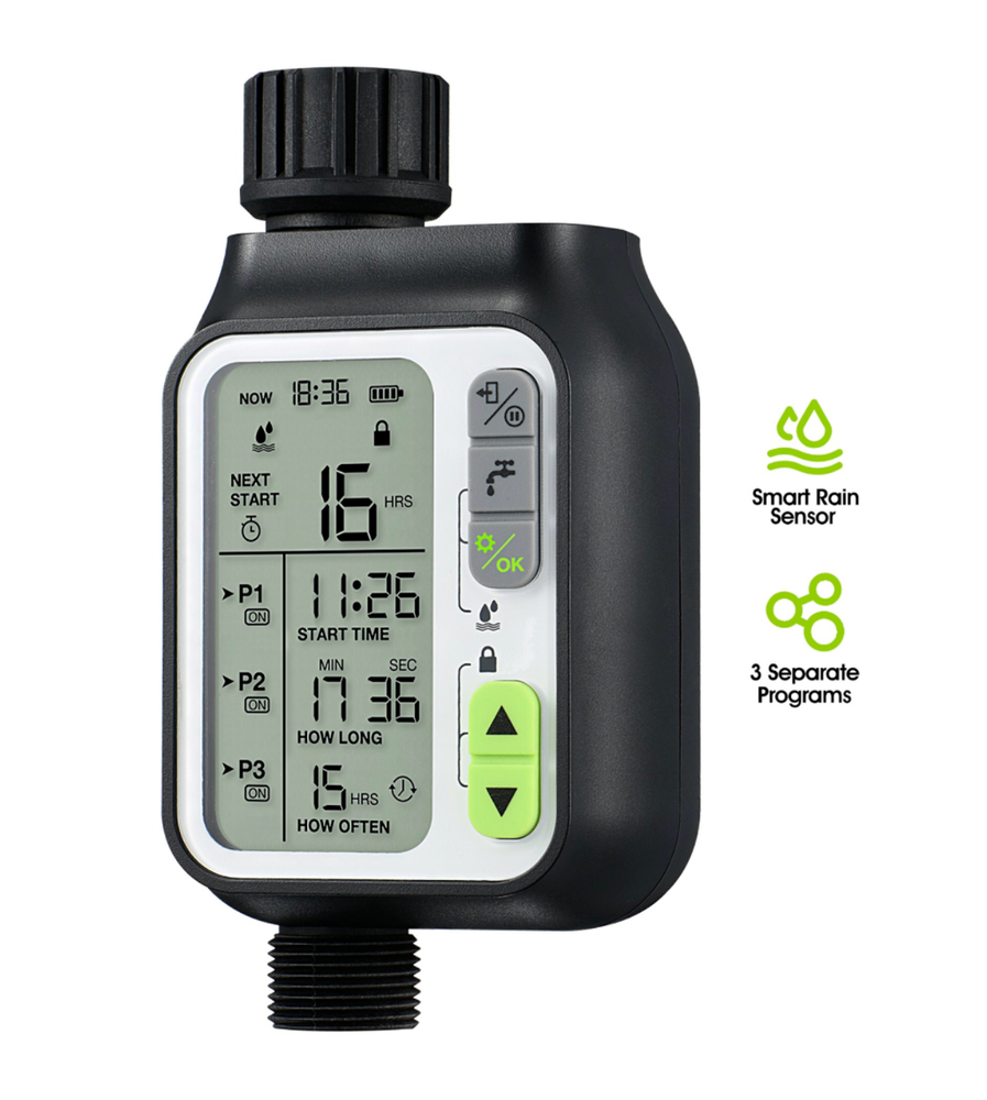 Smart Sprinkler Timer Outdoor Irrigation Water Garden Rain Sensor Auto Shutoff