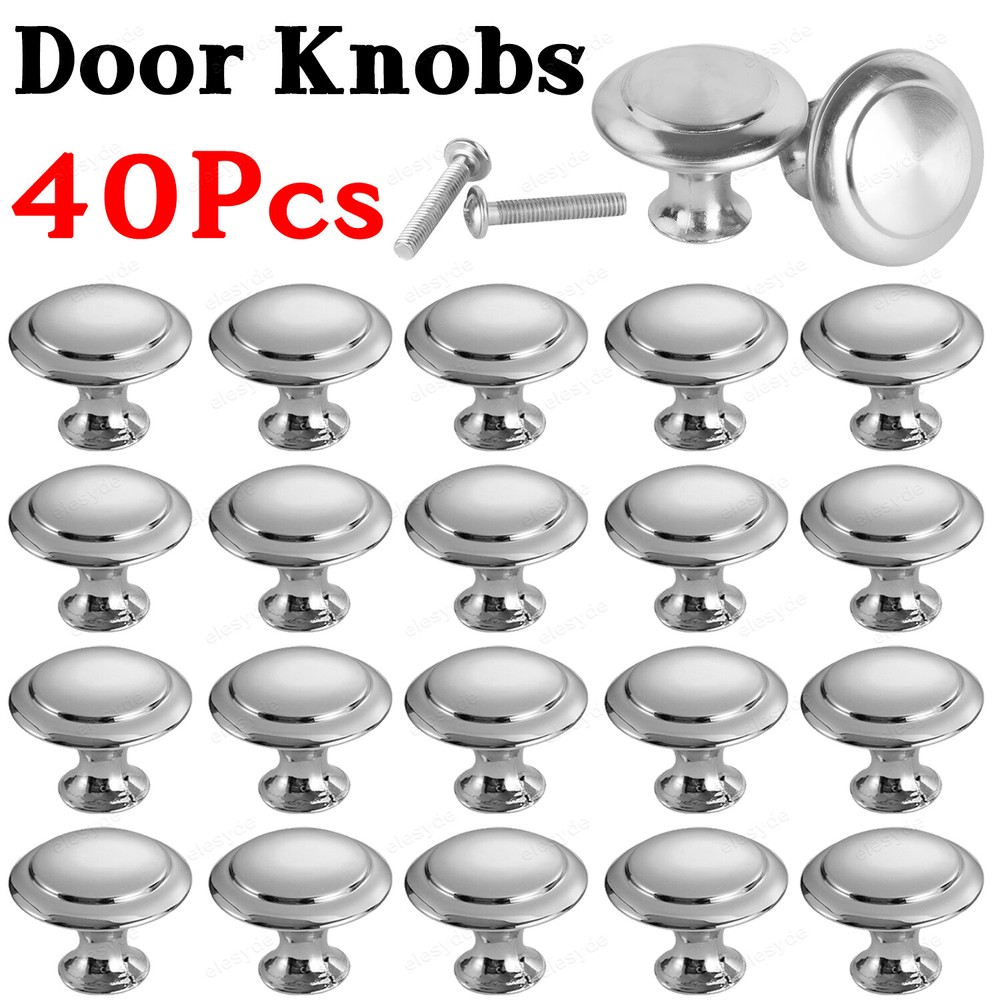 40Pcs Door Knobs Hardware Cabinet Handles Cupboard Drawer Kitchen Pulls Mental