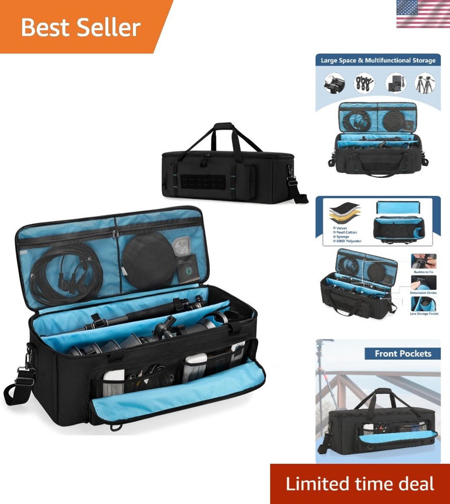 30'' Tripod Travel Bag, Photo Studio Equipment Case with Secure Buckles & Len...