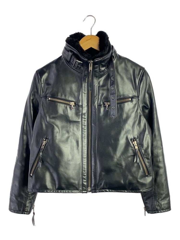 Liugoo Genuine Horse Leather Blouson Jacket in Black 2276