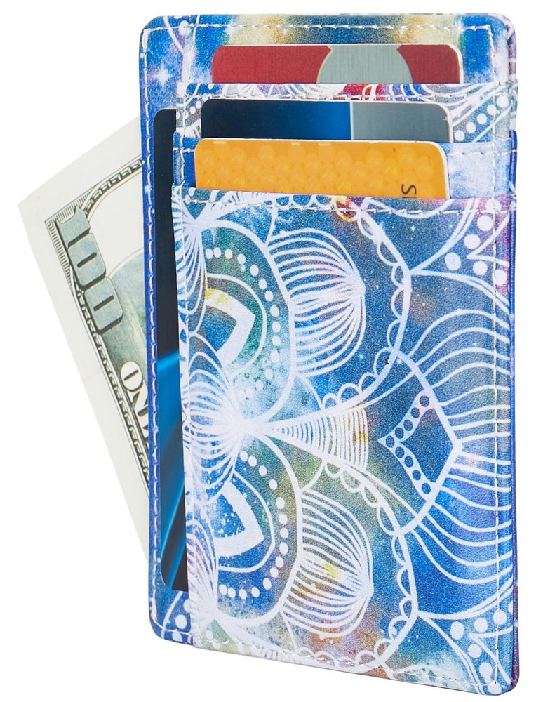 Slim RFID Blocking Minimalist Credit Card Holder Wallet for Women