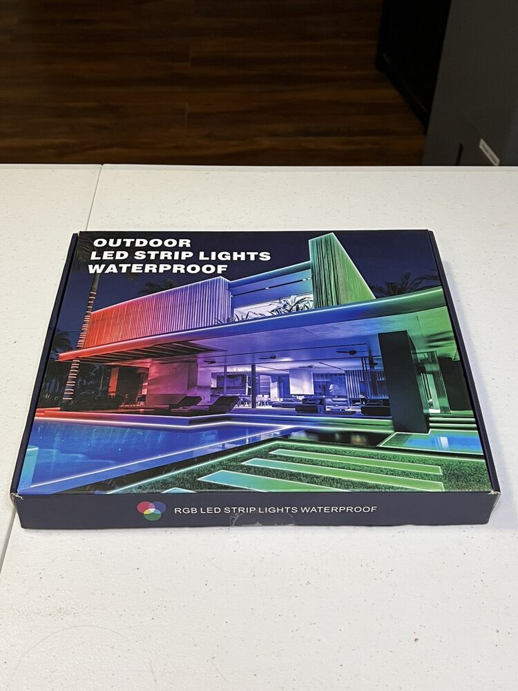 100Ft Outdoor LED Strip Lights Waterproof,Music Sync RGB IP65 RGB(Multicolor)