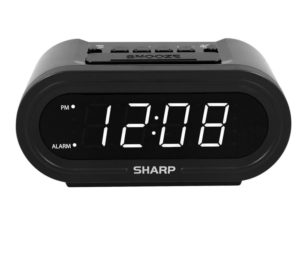 Sharp Digital Alarm Clock with AccuSet Smart Time Sync
