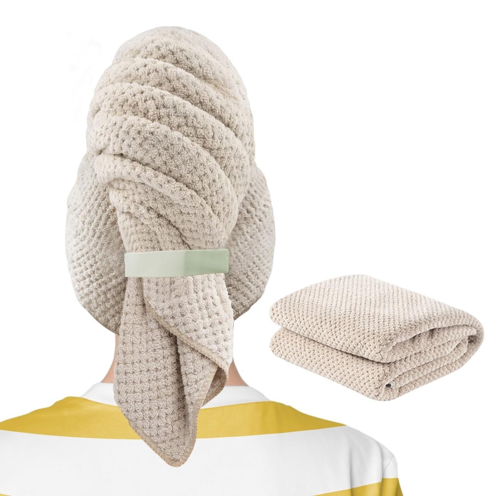 Extra Large Microfiber Hair Towel for Long Thick Curly Frizz-Free Hair