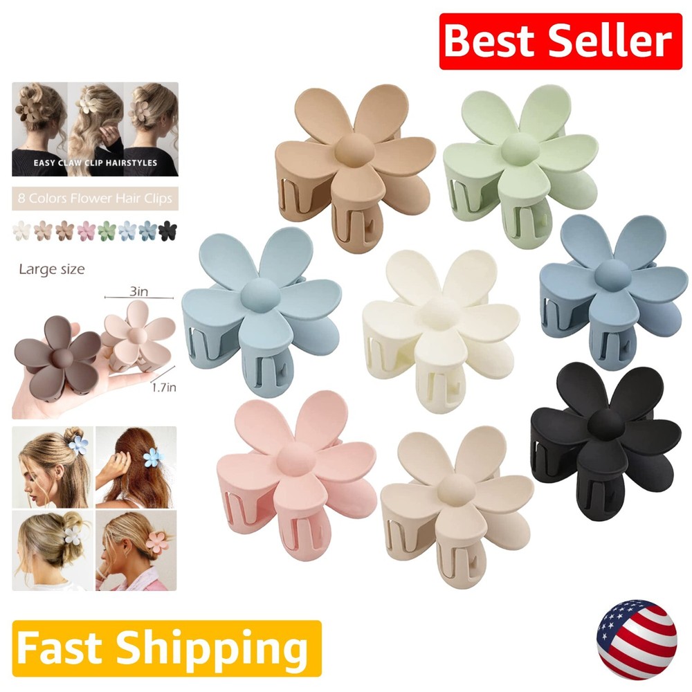 Flower Hair Claw Clips - Non-Slip Strong Hold - Cute Big Daisy Hair Accessories
