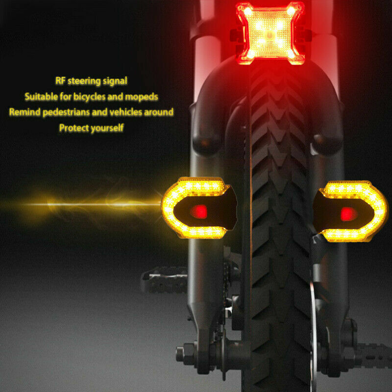 Smart Wireless Remote Control Bike Turn Signals with Rear Warning Light