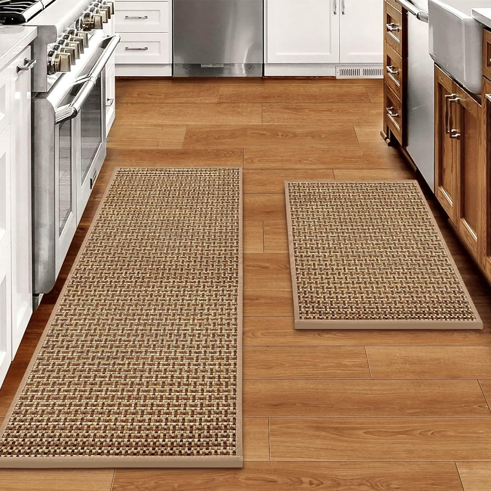 Non-Slip Washable Kitchen Rug Set of 2 Absorbent Runner Mats