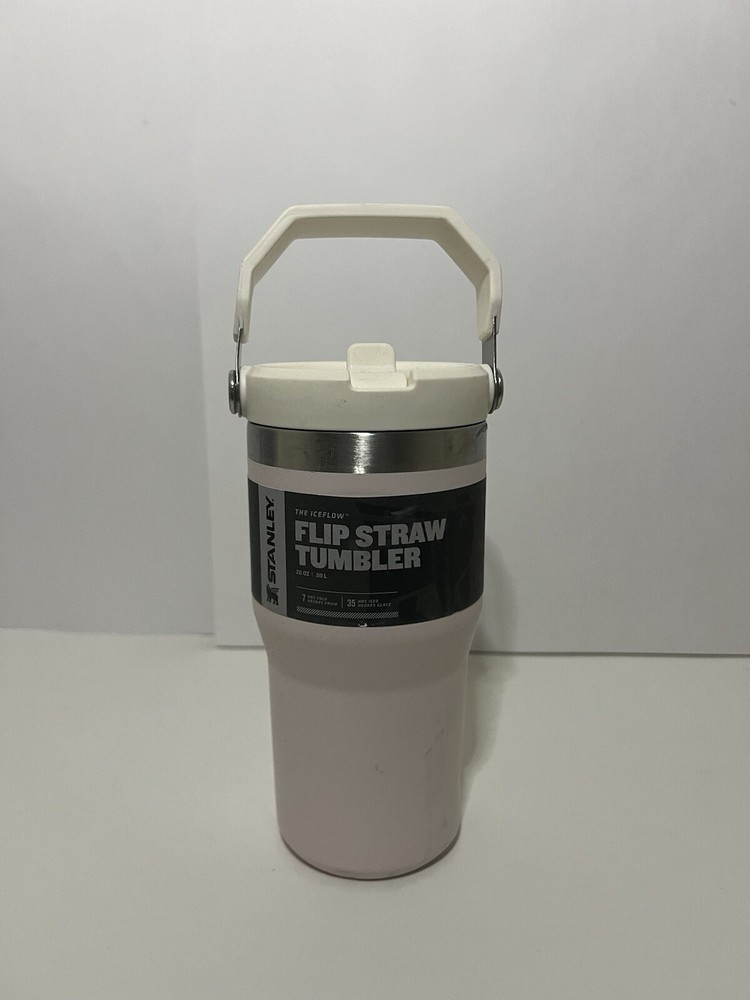 Stanley 20oz IceFlow Flip Straw Tumbler with Rose Quartz White Lid  