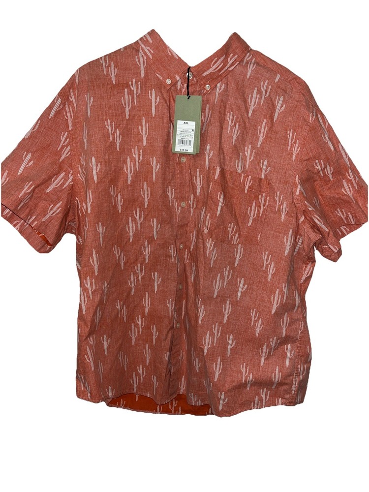 Goodfellow & Co Mens Orange Cactus Print Shirt