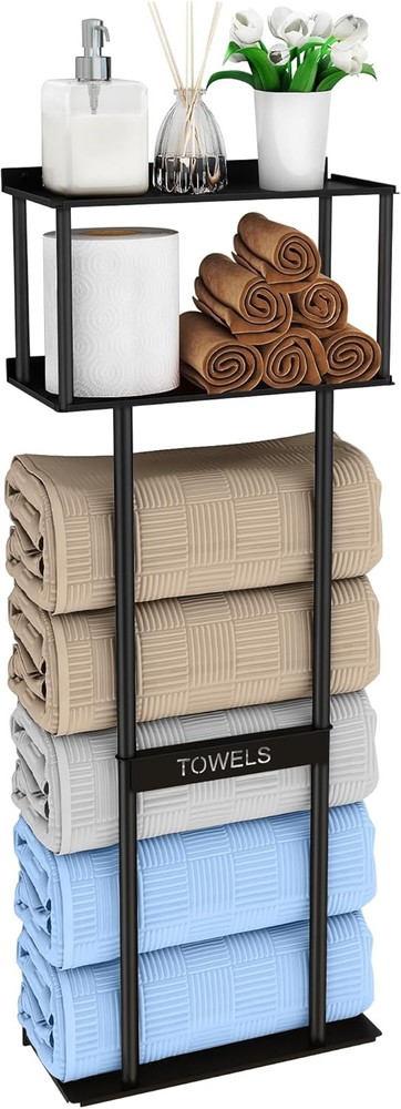 Rolled Towel Shelf and Toilet Paper Storage Bathroom Organizer
