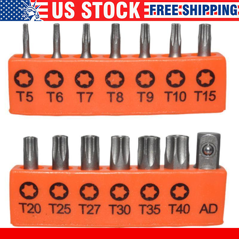 14 PCS Torx Bit Set Torq Hex Star Spanner Tri Wing Screwdriver Tamper Proof US
