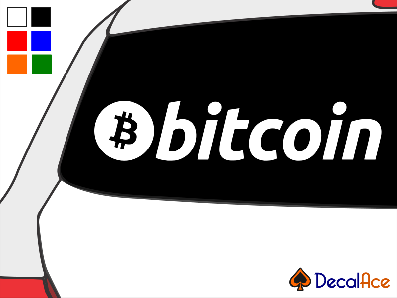 Bitcoin Title Logo Cryptocurrency Vinyl Decal Car Sticker Wall CHOOSE SIZE COLOR-image