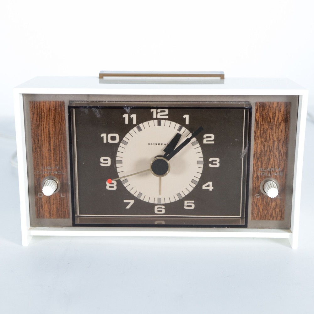 Sunbeam Vintage Alarm Clock EB-BV EB219FC MCM Lighted - Tested Working
