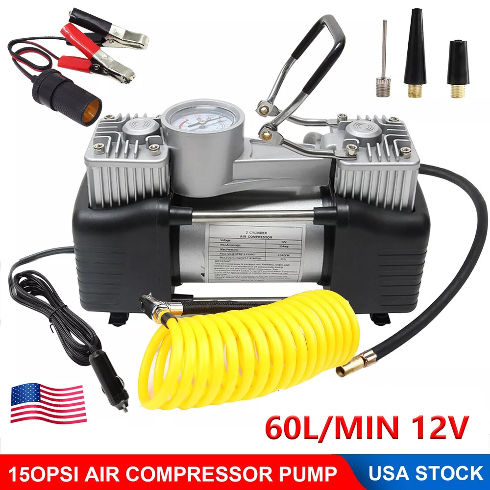 Heavy Duty Portable Air Compressor Car Tire Inflator Electric Pump Auto New 12V