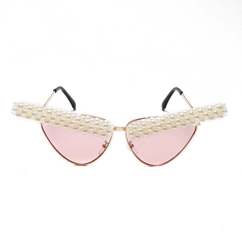 European And American Retro Handmade Pearl Cat Eye Sunglasses Men & women sungla