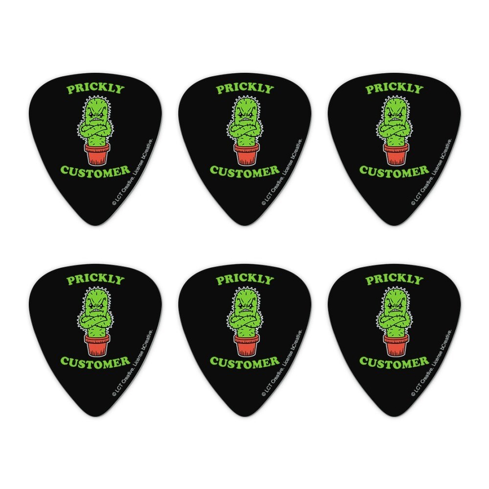 Prickly Customer Cactus Funny Humor Novelty Guitar Picks Medium Gauge - Set of 6-image