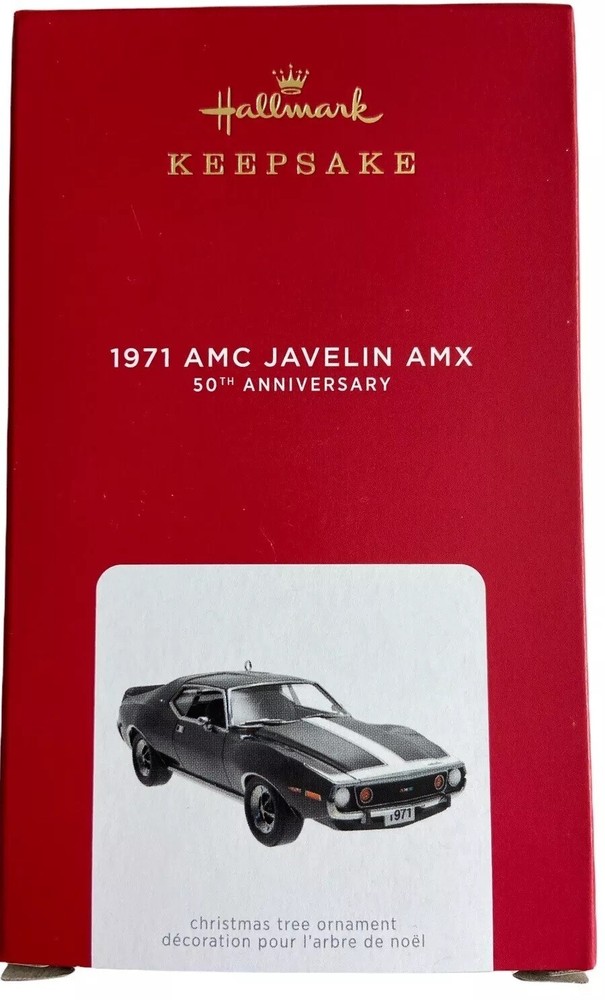 Hallmark 2021 Limited Edition 50th Anniversary AMC Javelin AMX Christmas Ornament - Brand New in Original Box, Collectible Keepsake for Car Enthusiasts and Holiday Decor