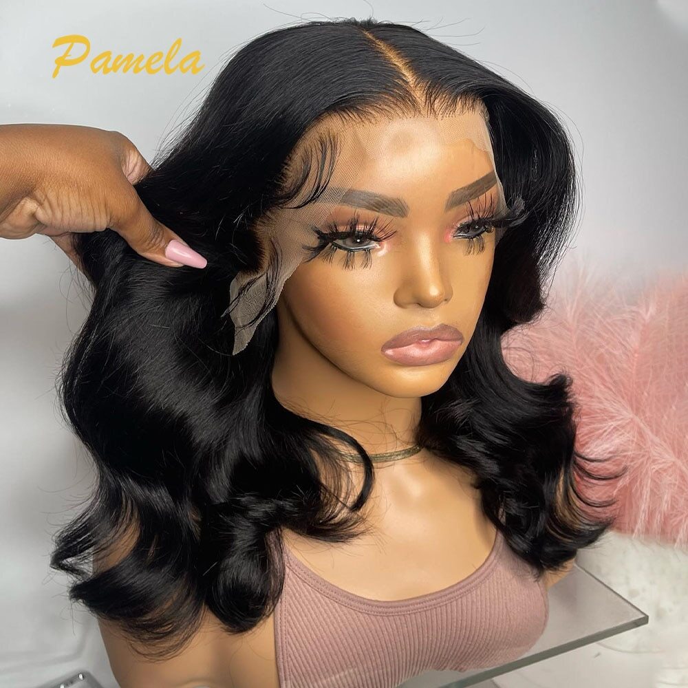 Glueless Short Bob Loose Wave Transparent Lace Wig Brazilian Human Hair