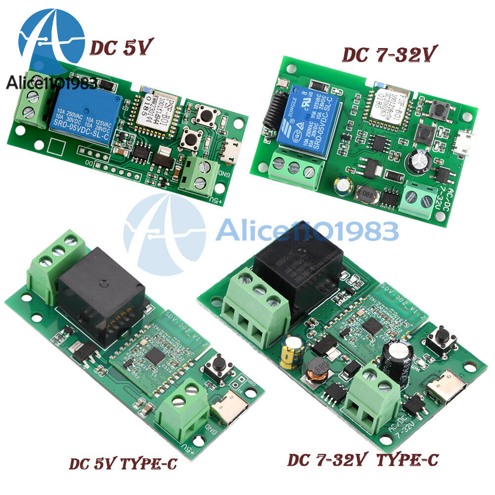 Self-lock Smart WiFi Switch Relay Module DC 5V/ DC 7V-32V eWeLink APP Control