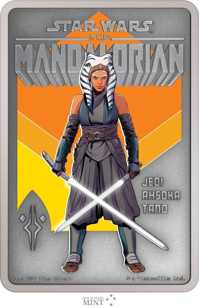 2022 Niue Star Wars Mandalorian Ahsoka Tano 1 oz Silver Antique Poster Coin